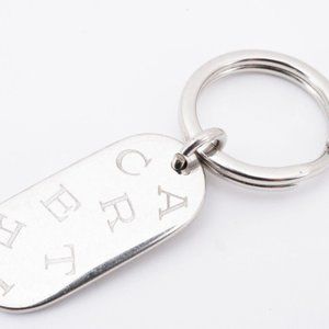 EUC Cartier Stainless Steel Oval Keychain Key Ring